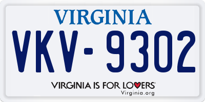 VA license plate VKV9302