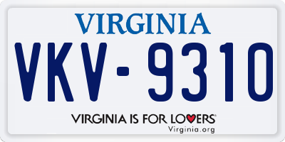 VA license plate VKV9310