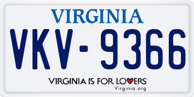 VA license plate VKV9366