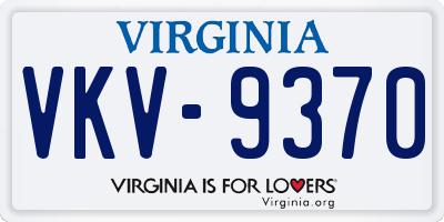 VA license plate VKV9370