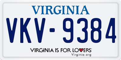 VA license plate VKV9384