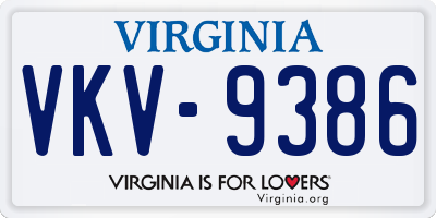 VA license plate VKV9386