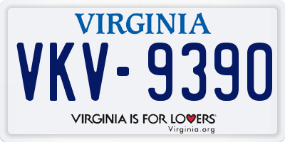 VA license plate VKV9390