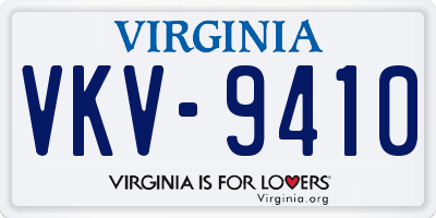 VA license plate VKV9410