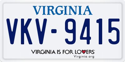 VA license plate VKV9415