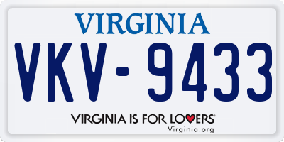 VA license plate VKV9433