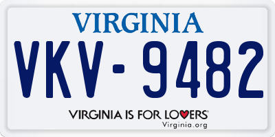 VA license plate VKV9482