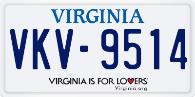 VA license plate VKV9514