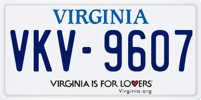VA license plate VKV9607