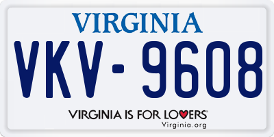VA license plate VKV9608