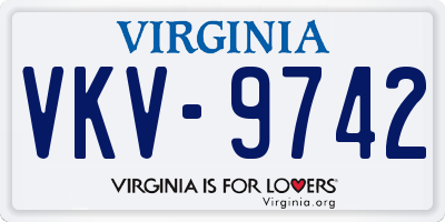 VA license plate VKV9742