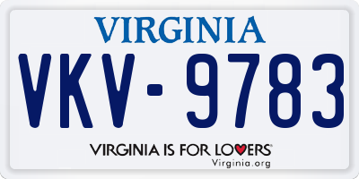 VA license plate VKV9783