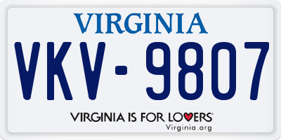 VA license plate VKV9807