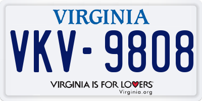 VA license plate VKV9808