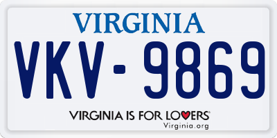 VA license plate VKV9869