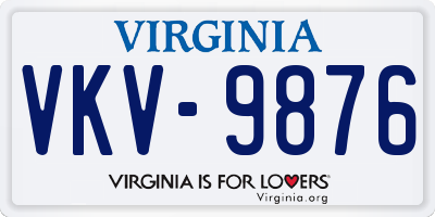 VA license plate VKV9876