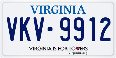 VA license plate VKV9912