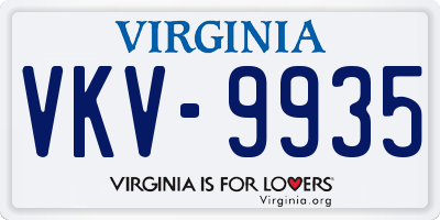 VA license plate VKV9935