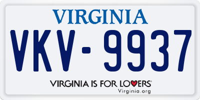 VA license plate VKV9937