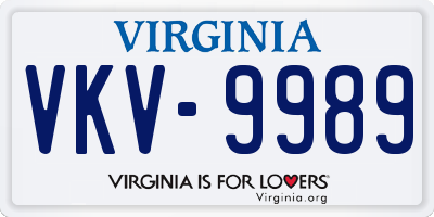 VA license plate VKV9989