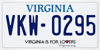 VA license plate VKW0295