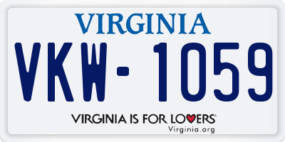 VA license plate VKW1059