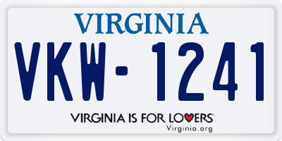 VA license plate VKW1241