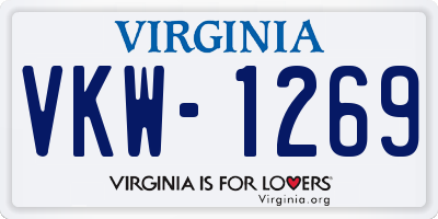 VA license plate VKW1269