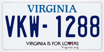 VA license plate VKW1288