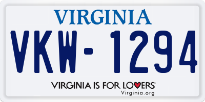 VA license plate VKW1294