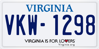 VA license plate VKW1298