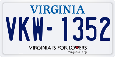 VA license plate VKW1352