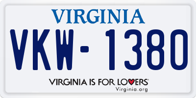 VA license plate VKW1380