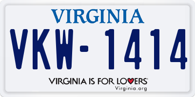 VA license plate VKW1414