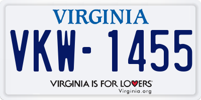 VA license plate VKW1455