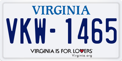 VA license plate VKW1465