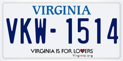 VA license plate VKW1514