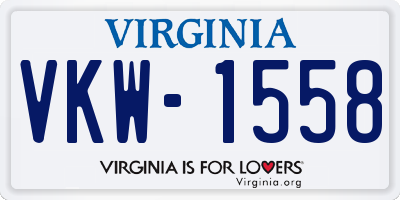 VA license plate VKW1558