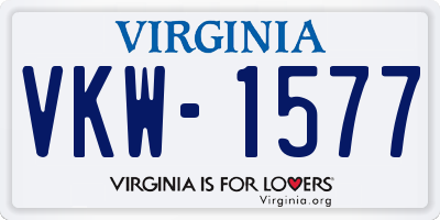 VA license plate VKW1577
