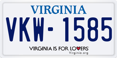 VA license plate VKW1585