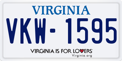 VA license plate VKW1595