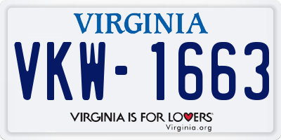 VA license plate VKW1663
