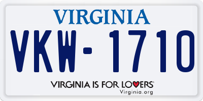 VA license plate VKW1710