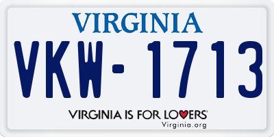 VA license plate VKW1713