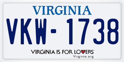 VA license plate VKW1738