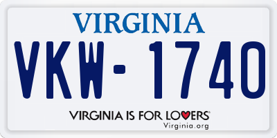 VA license plate VKW1740