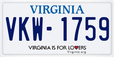 VA license plate VKW1759