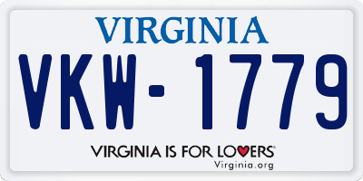 VA license plate VKW1779
