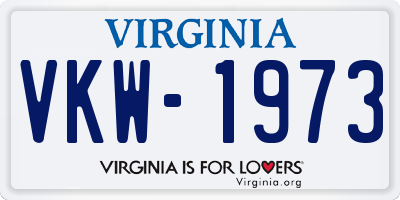 VA license plate VKW1973