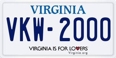 VA license plate VKW2000